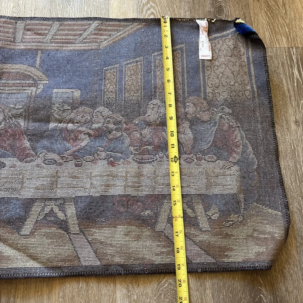 Vtg Jesus Last Supper Rug Tapestry Plush Wall Hanging Decor 38.75x19.5